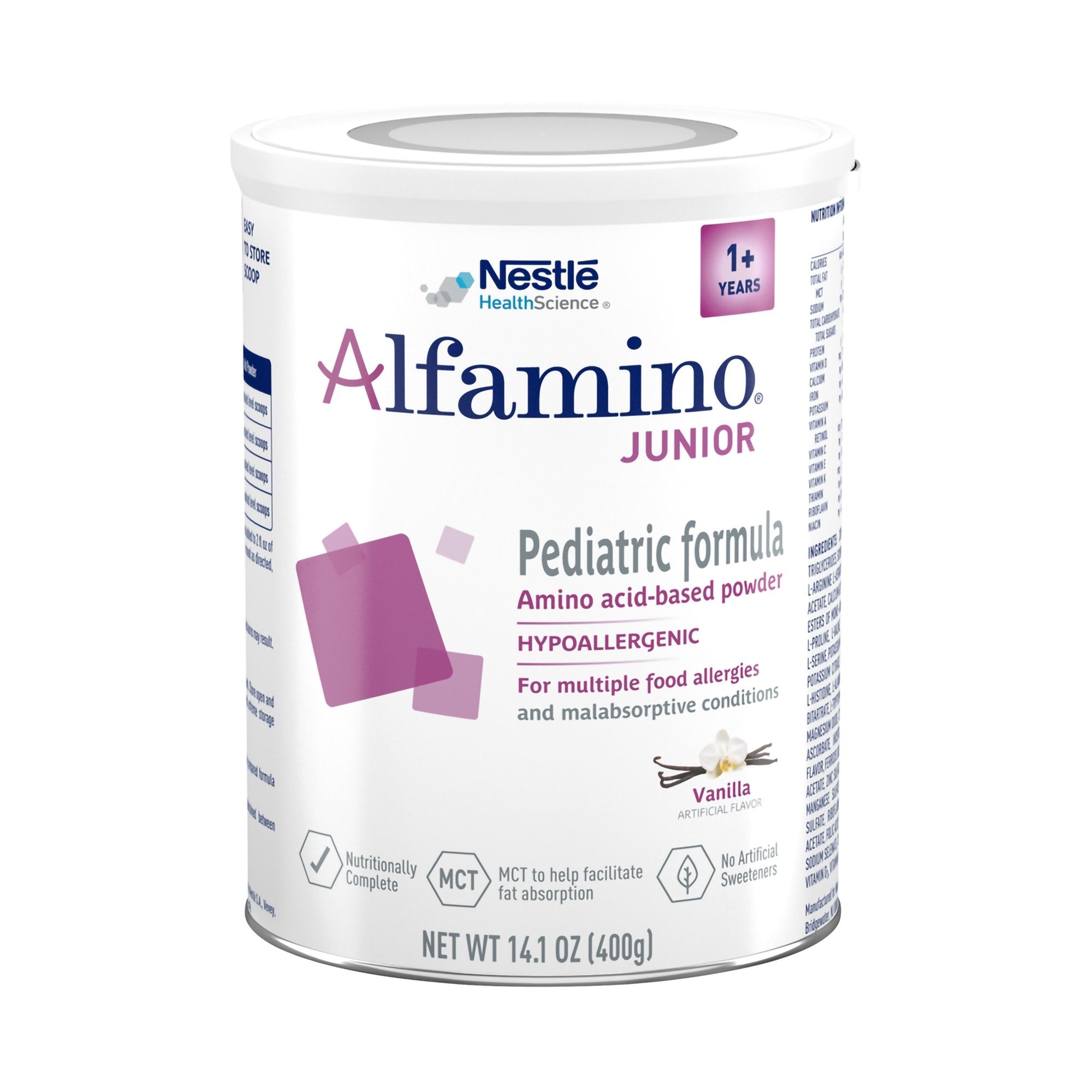 Pediatric Oral Supplement Alfamino Junior Vanilla Flavor 14.1 oz. Can Powder Amino Acid Food Allergies, Packaging Type- Case