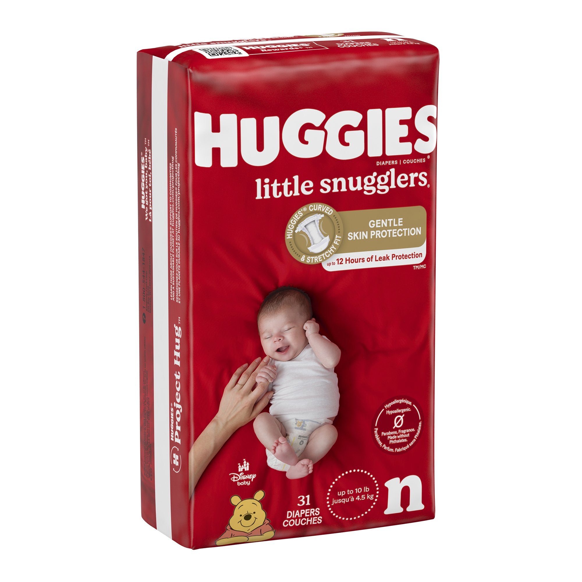 Unisex Baby Diaper Huggies Little Snugglers Newborn Disposable Heavy Absorbency, Packaging Type- Case