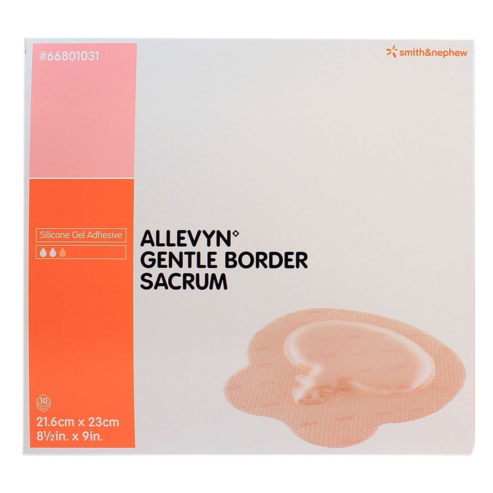 Foam Dressing Allevyn Gentle Border 8-1/2 X 9 Inch With Border Film Backing Silicone Gel Adhesive Sacral Sterile, Packaging Type- Box