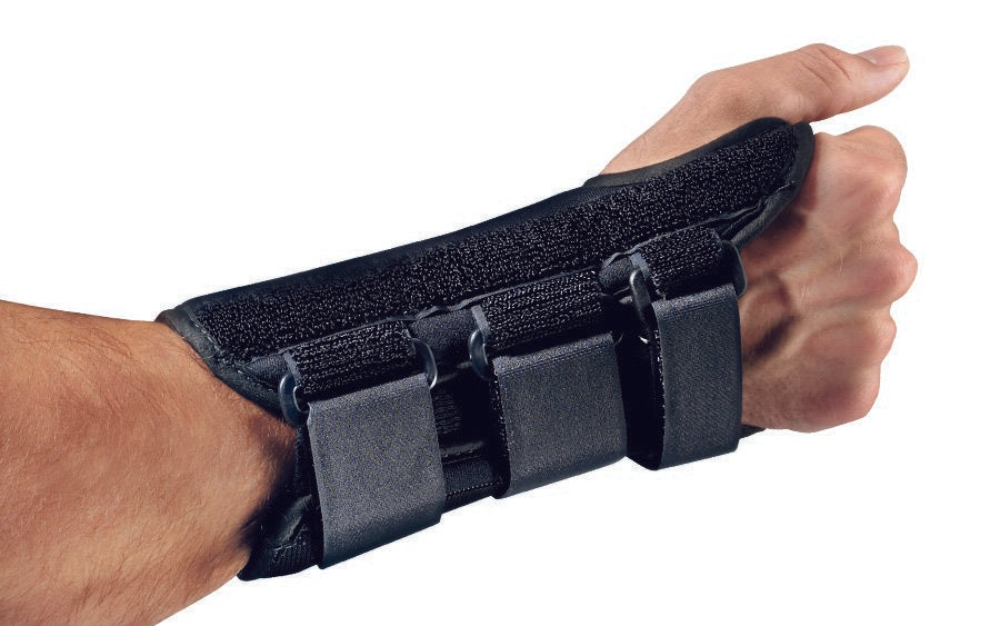 Wrist Brace ProCare® ComfortFORM™ Aluminum / Foam / Spandex / Plastic Right Hand Black X-Small