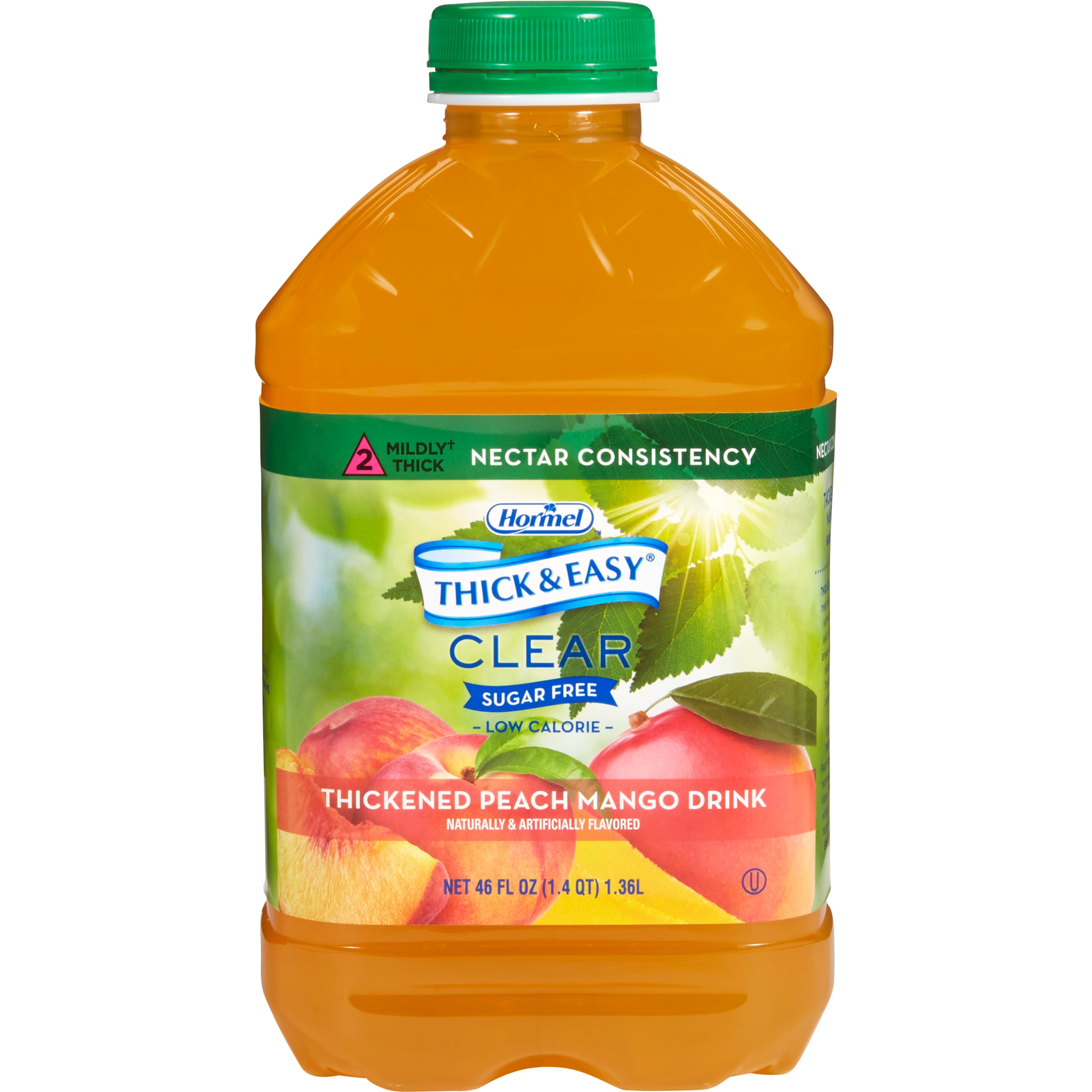 Thickened Beverage Thick & Easy® Clear 46 oz. Bottle Peach Mango Flavor Liquid IDDSI Level 2 Mildly Thick