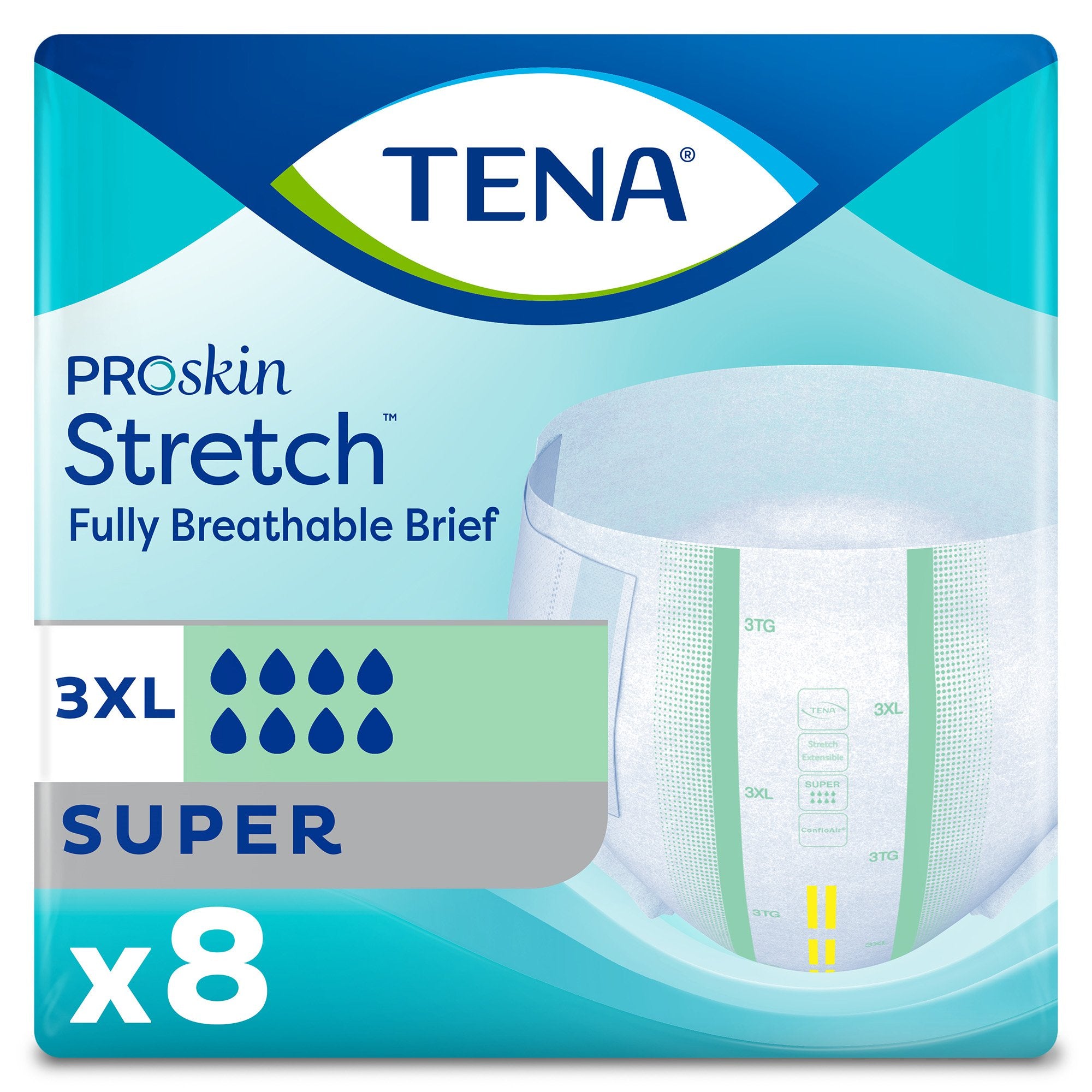 Unisex Adult Incontinence Brief TENA ProSkin Stretch Super 3X-Large Disposable Heavy Absorbency, Packaging Type- Case