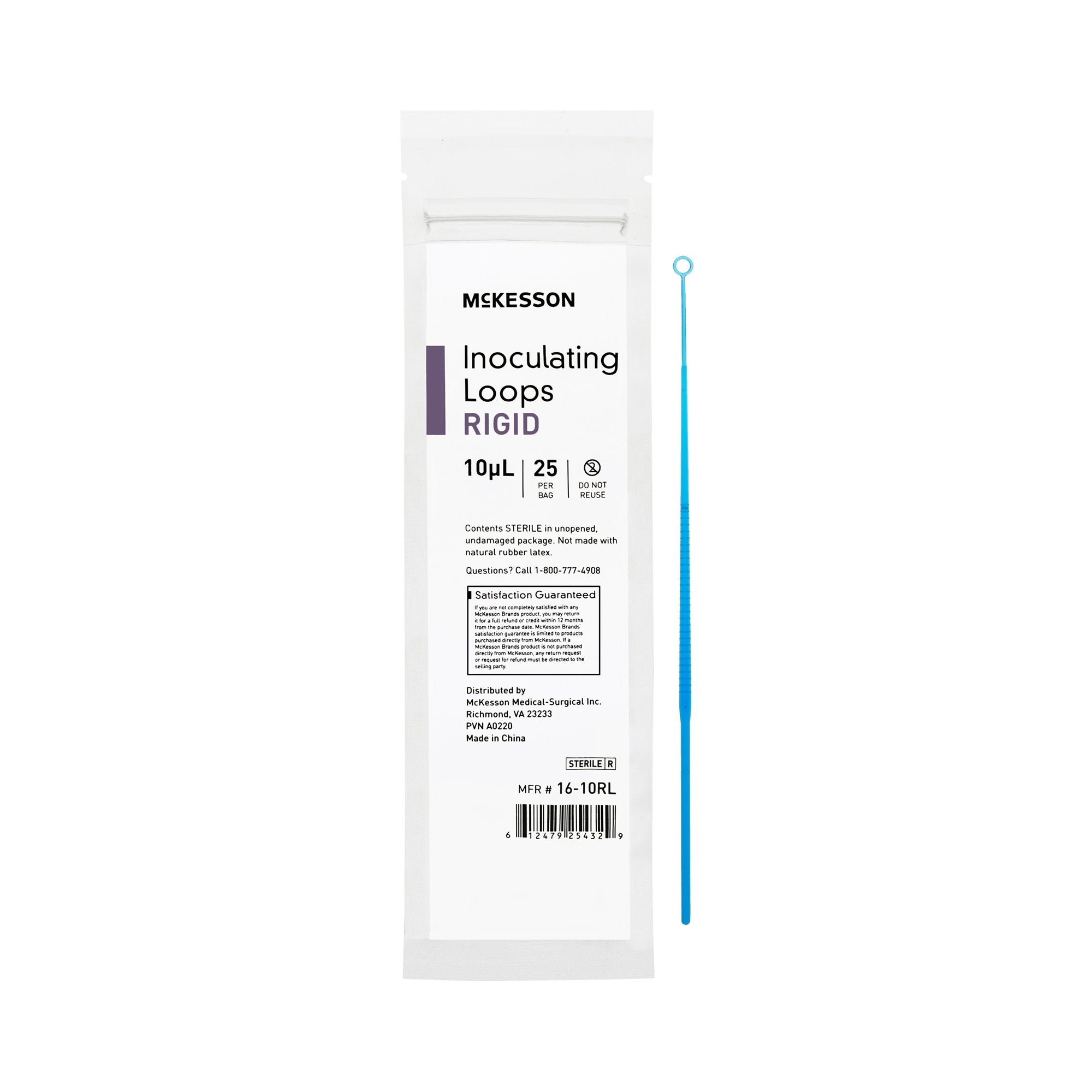 Inoculating Loop McKesson 10 ?L Polystyrene Integrated Handle Sterile, Packaging Type- Case