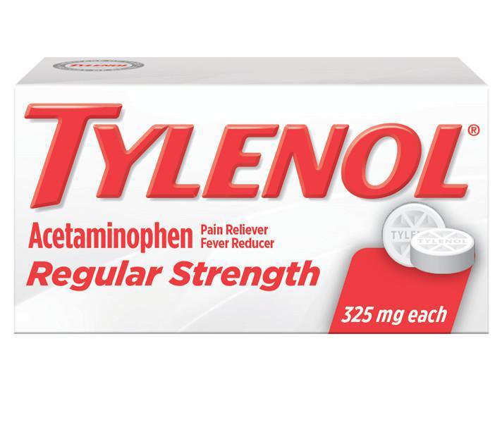 Pain Relief Tylenol 325 mg Strength Acetaminophen Tablet 100 per Bottle