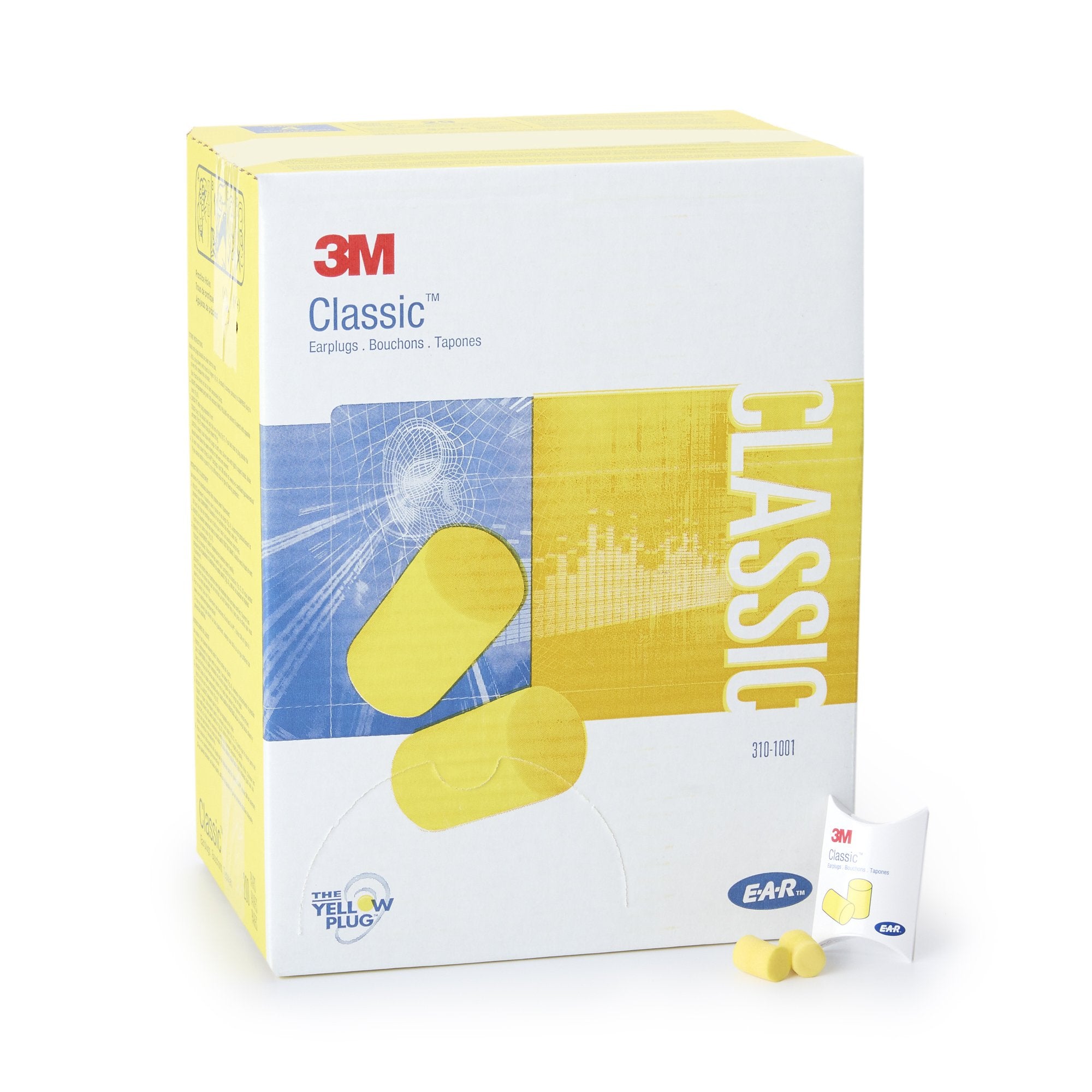 Ear Plugs 3M E-A-R Classic Cordless One Size Fits Most Yellow, Packaging Type- Box