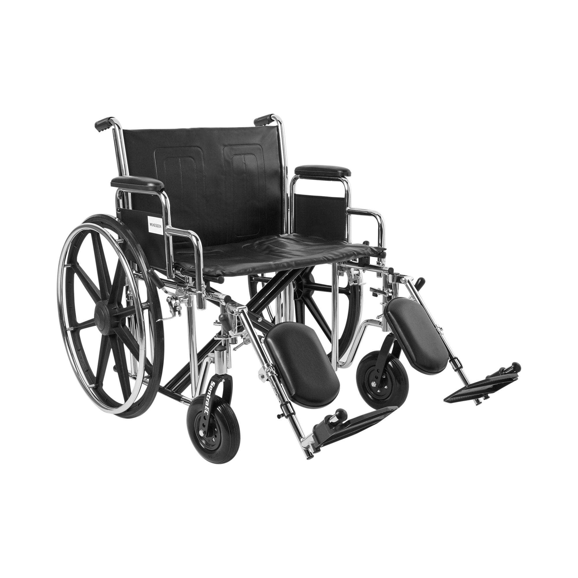 Bariatric Wheelchair McKesson Dual Axle Desk Length Arm Swing-Away Elevating Legrest Black Upholstery 24 Inch Seat Width Adult 450 lbs. Weight Capacity, Packaging Type- Each