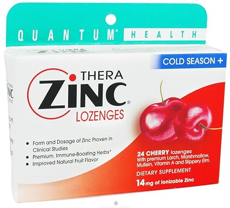 quantum research cold season plus zinc cherry 24 lozenges