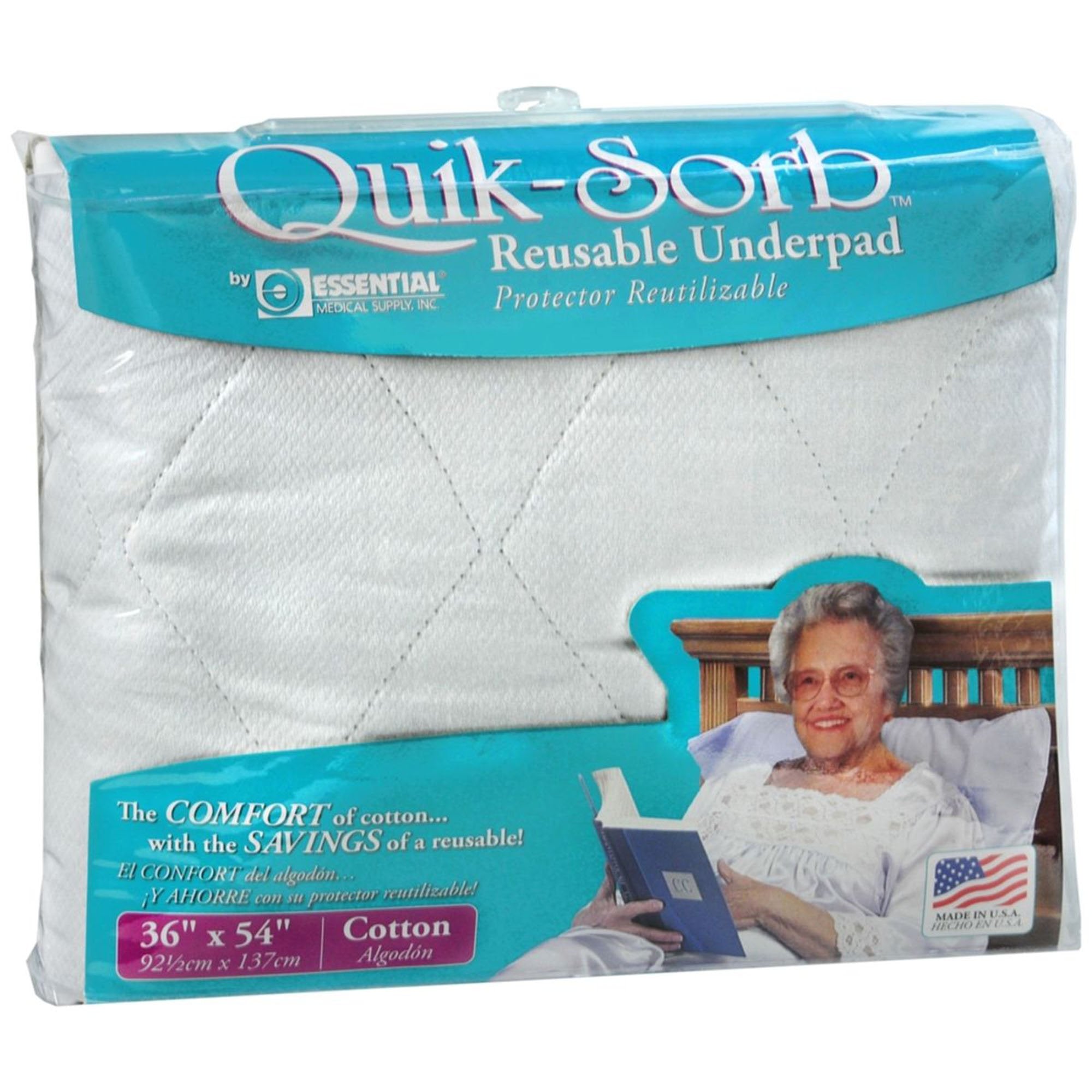 Reusable Underpad Quik Sorb 36 X 54 Inch Liquidfill Heavy Absorbency