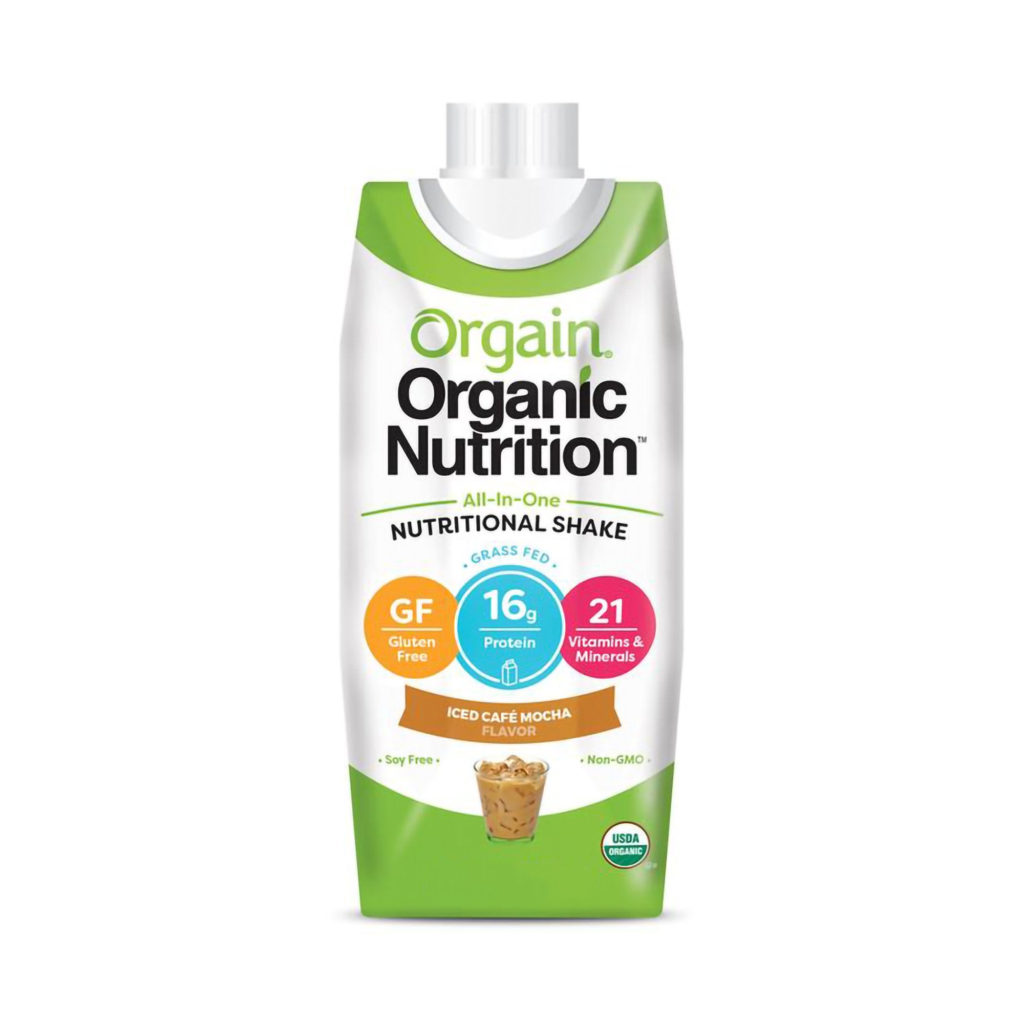 Oral Supplement Orgain Organic Nutritional Shake Iced Café Mocha Flavor Liquid 11 oz. Carton, Packaging Type- Case