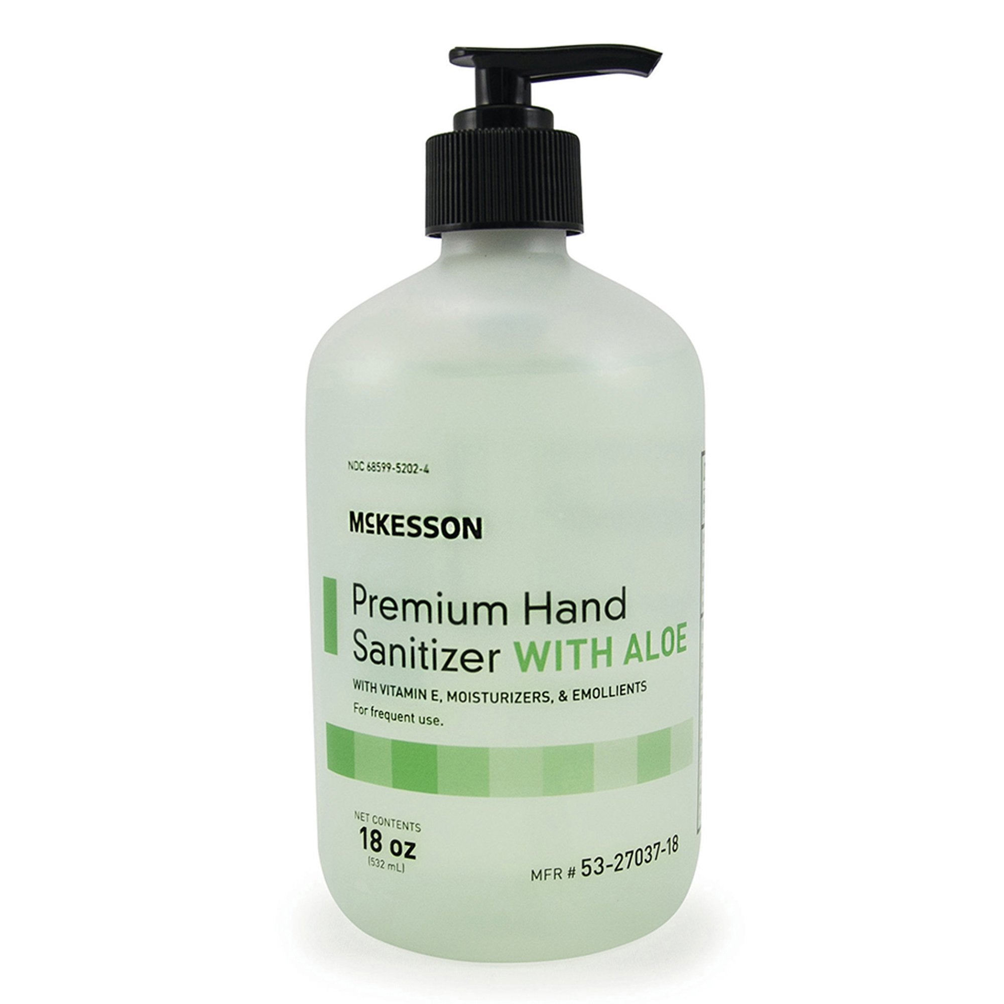 Hand Sanitizer with Aloe McKesson Premium 18 oz. Ethyl Alcohol Gel Pump Bottle, Packaging Type- Each