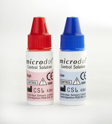 Blood Glucose Control Solution Microdot 4 mL Low / High Level, Packaging Type- Box