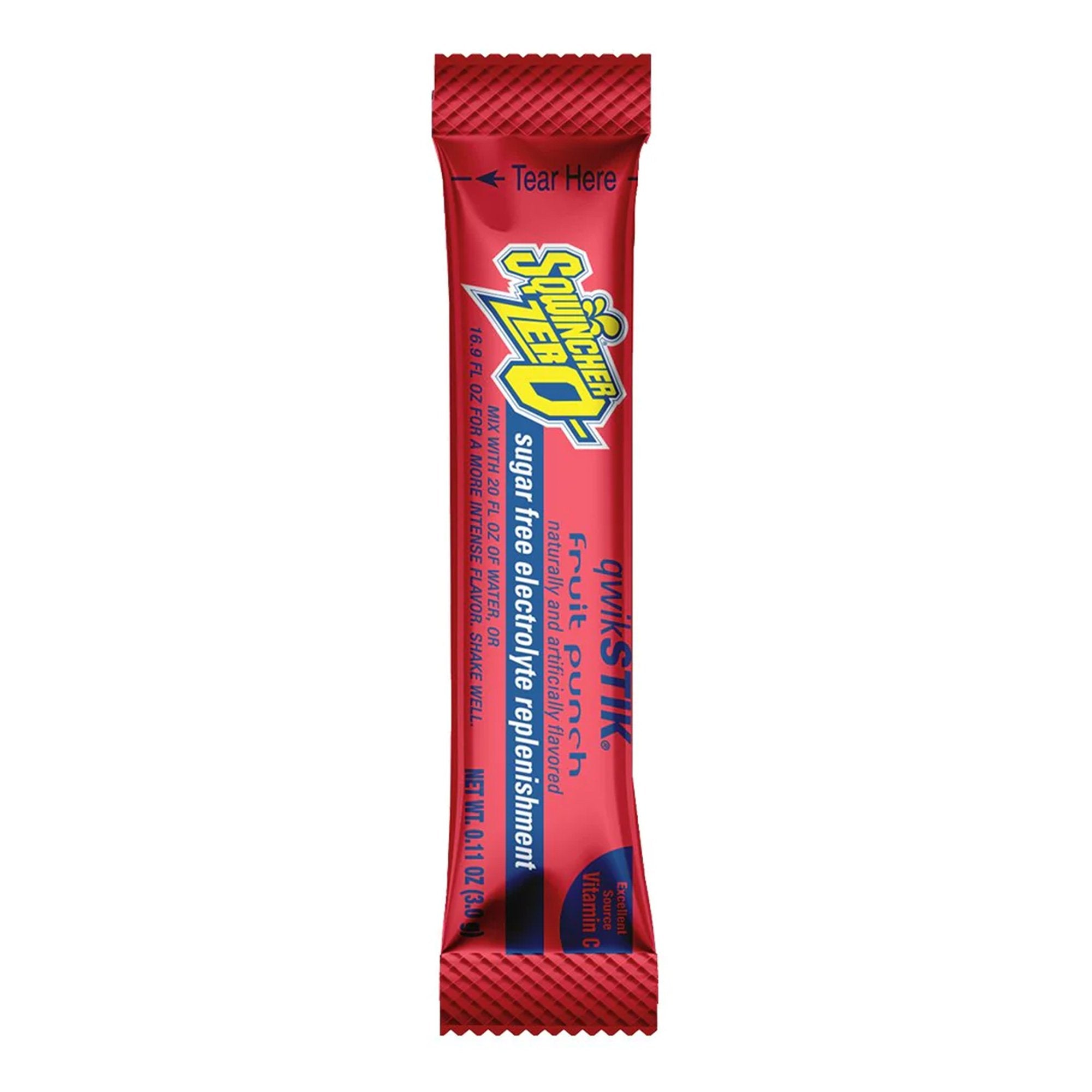 Oral Electrolyte Solution Sqwincher Quik Stik Zero Fruit Punch Flavor 0.11 oz. Electrolyte, Packaging Type- Case