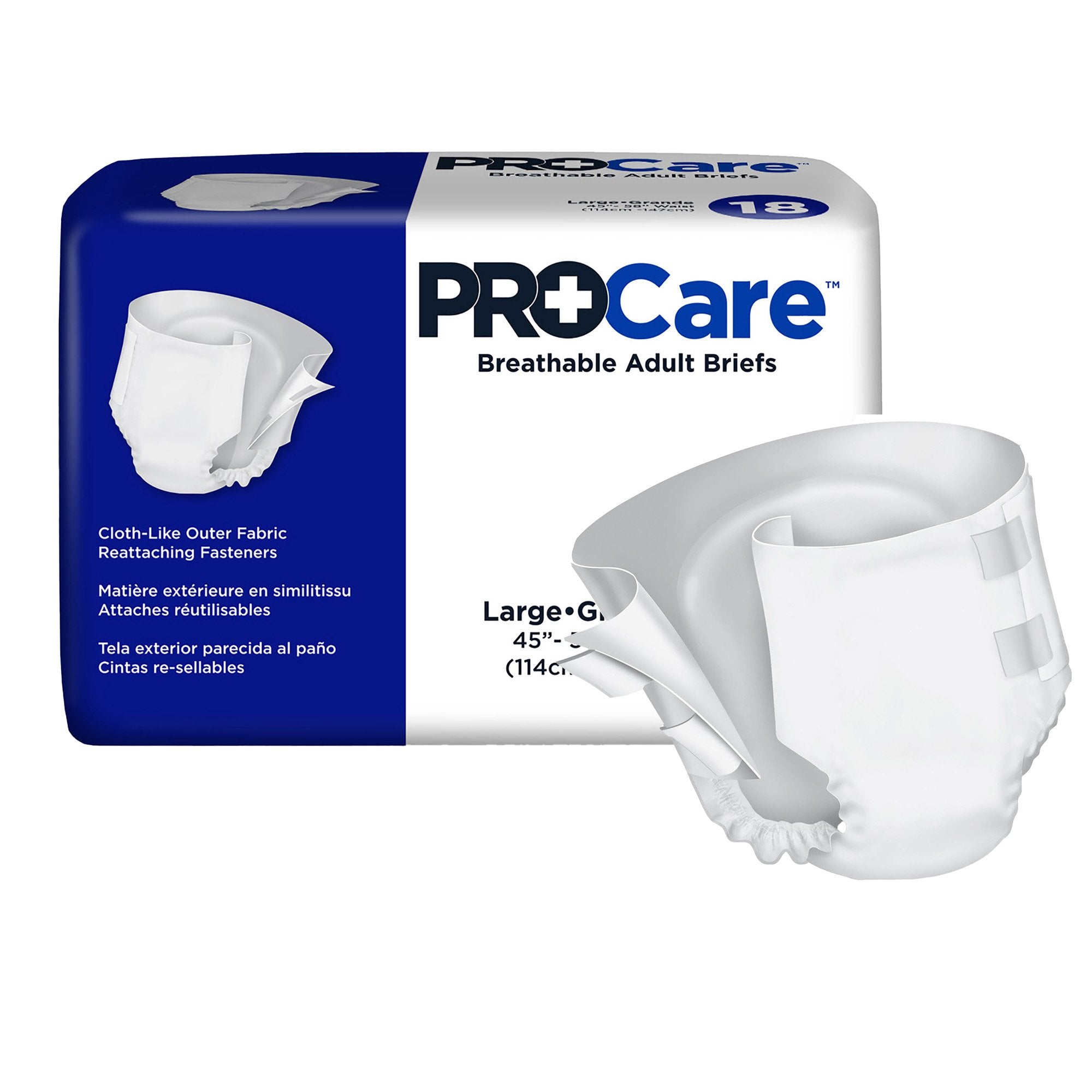 Unisex Adult Incontinence Brief ProCare Large Disposable Heavy Absorbency, Packaging Type- Case