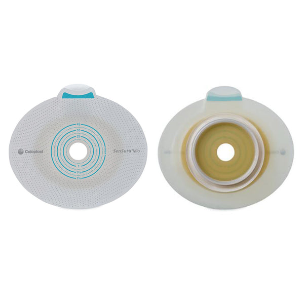 Ostomy Barrier SenSura Mio Click Trim to Fit, Extended Wear Elastic Adhesive 40 mm Flange Green Code System 3/8 to 1 3/8 Inch Opening