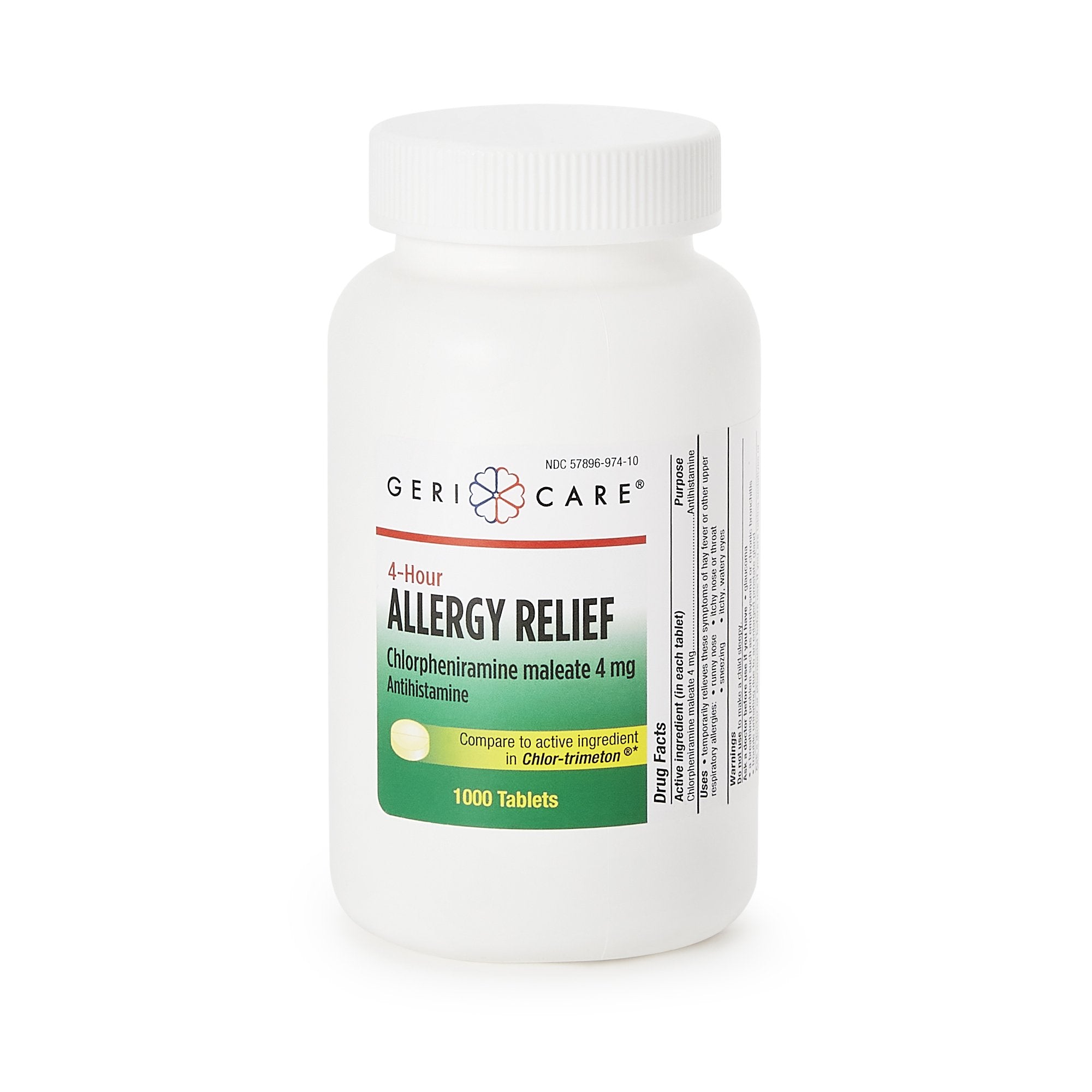 Allergy Relief Health*Star 4 mg Strength Tablet 1,000 per Bottle, Packaging Type- Case