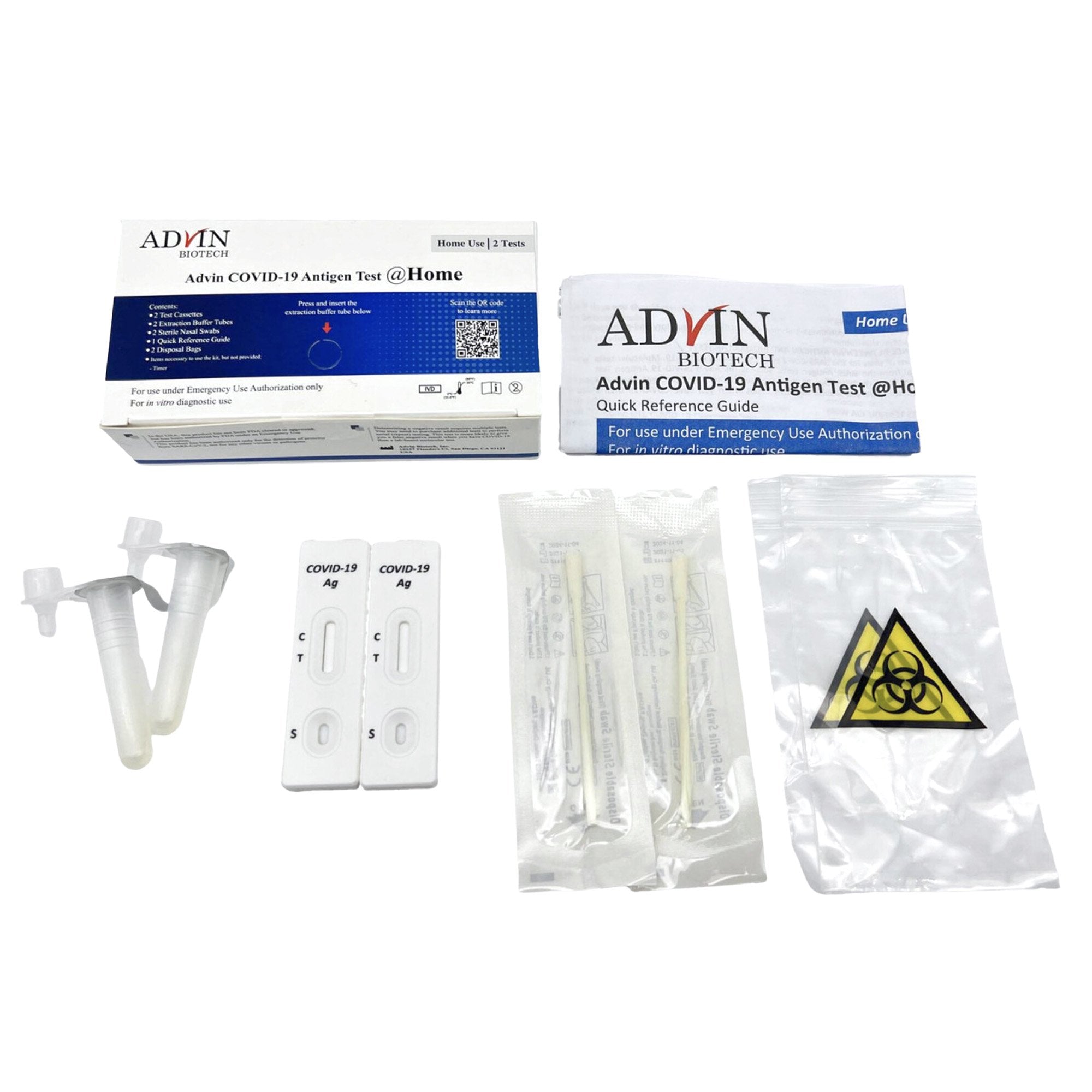 Respiratory Test Kit Advin COVID-19 Antigen Test 2 Tests per Kit, Packaging Type- Case