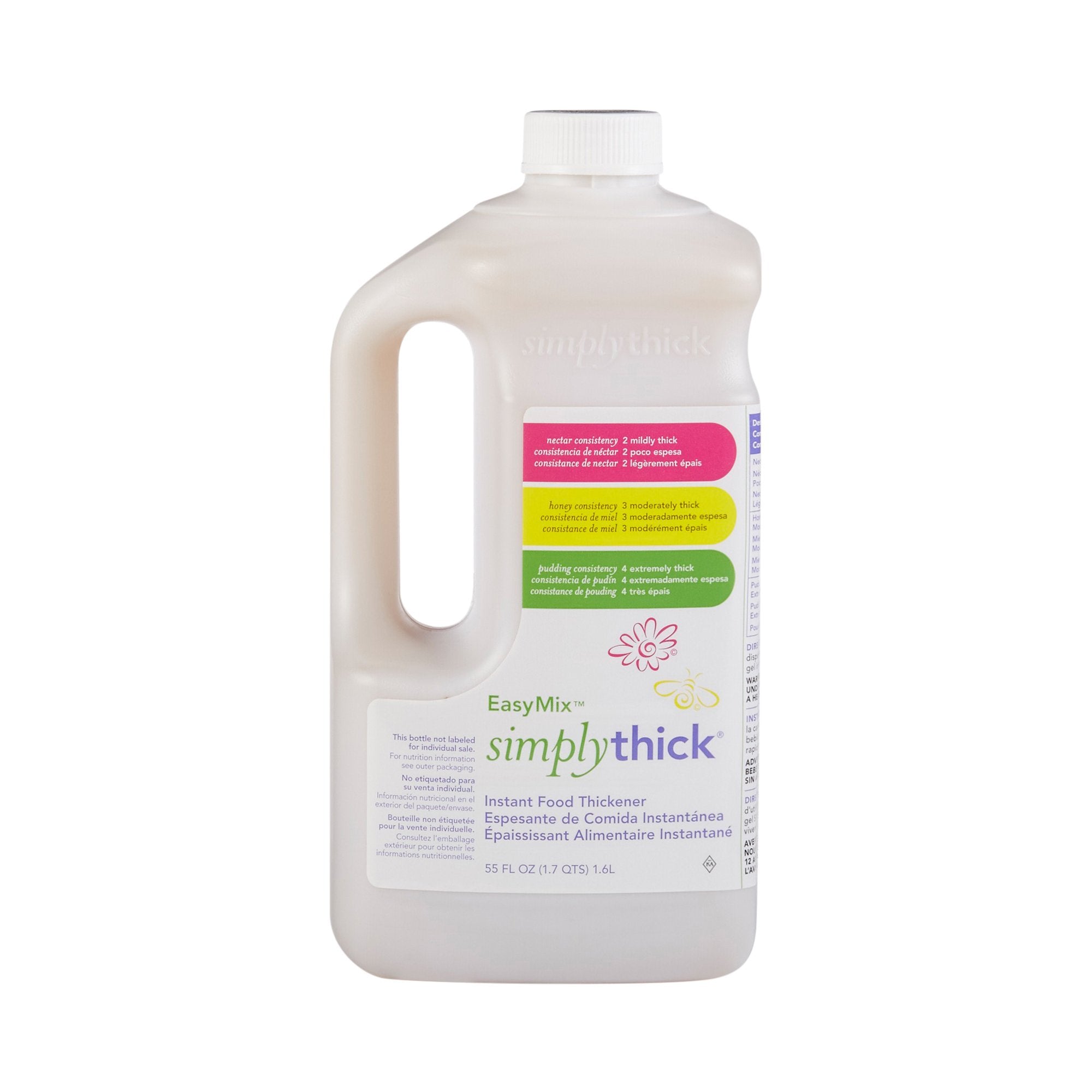 Food and Beverage Thickener SimplyThick Easy Mix 1.6 Liter Pump Bottle Unflavored Gel IDDSI Level 2 Mildly Thick, Packaging Type- Box