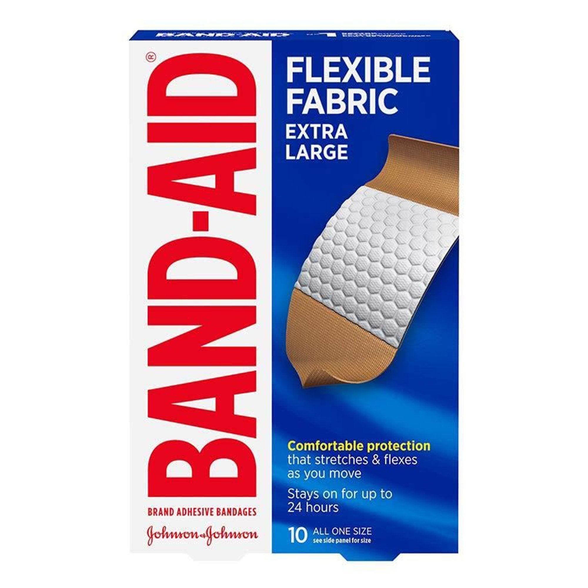 Adhesive Strip Band-Aid Flexible Fabric 10-3/4 X 4 Inch Fabric Rectangle Tan Sterile, Packaging Type- Box