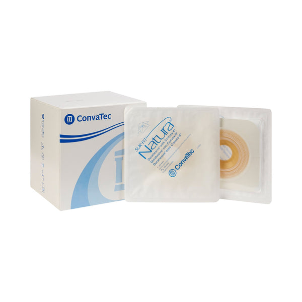 Ostomy Barrier Sur Fit Natura Precut, Extended Wear Durahesive Adhesive 45 mm Flange Sur Fit Natura System Hydrocolloid 1 Inch Opening 4 1/2 X 4 1/2 Inch