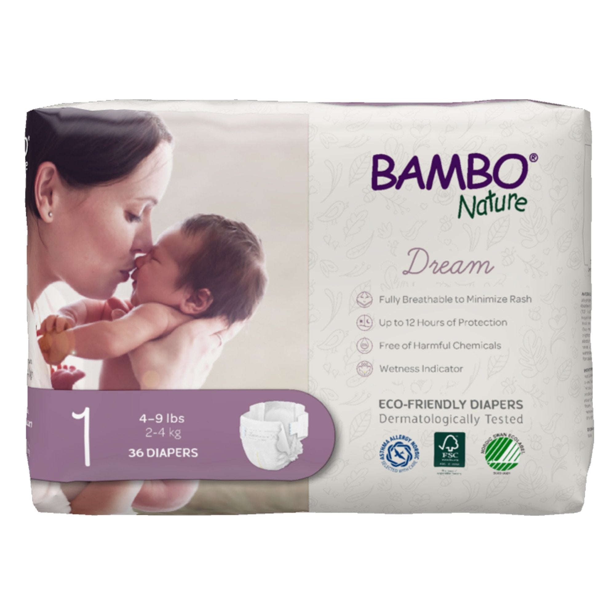 Unisex Baby Diaper Bambo Nature Size 1 Disposable Heavy Absorbency, Packaging Type- Case