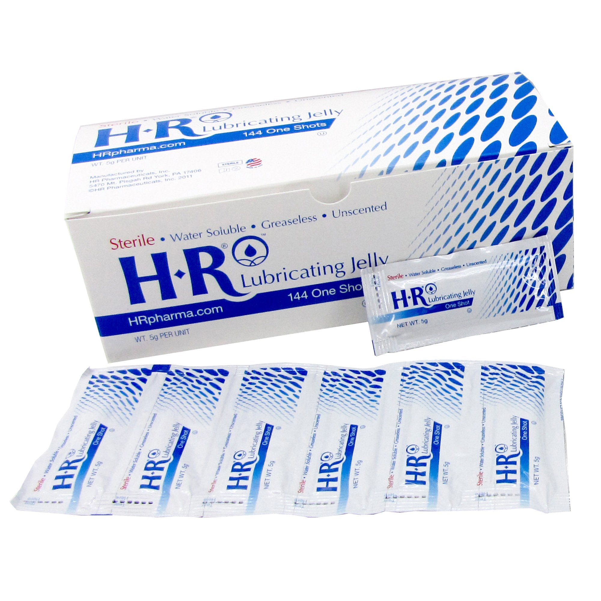 Lubricating Jelly HR One Shot 5 Gram Individual Packet Sterile, Packaging Type- Box