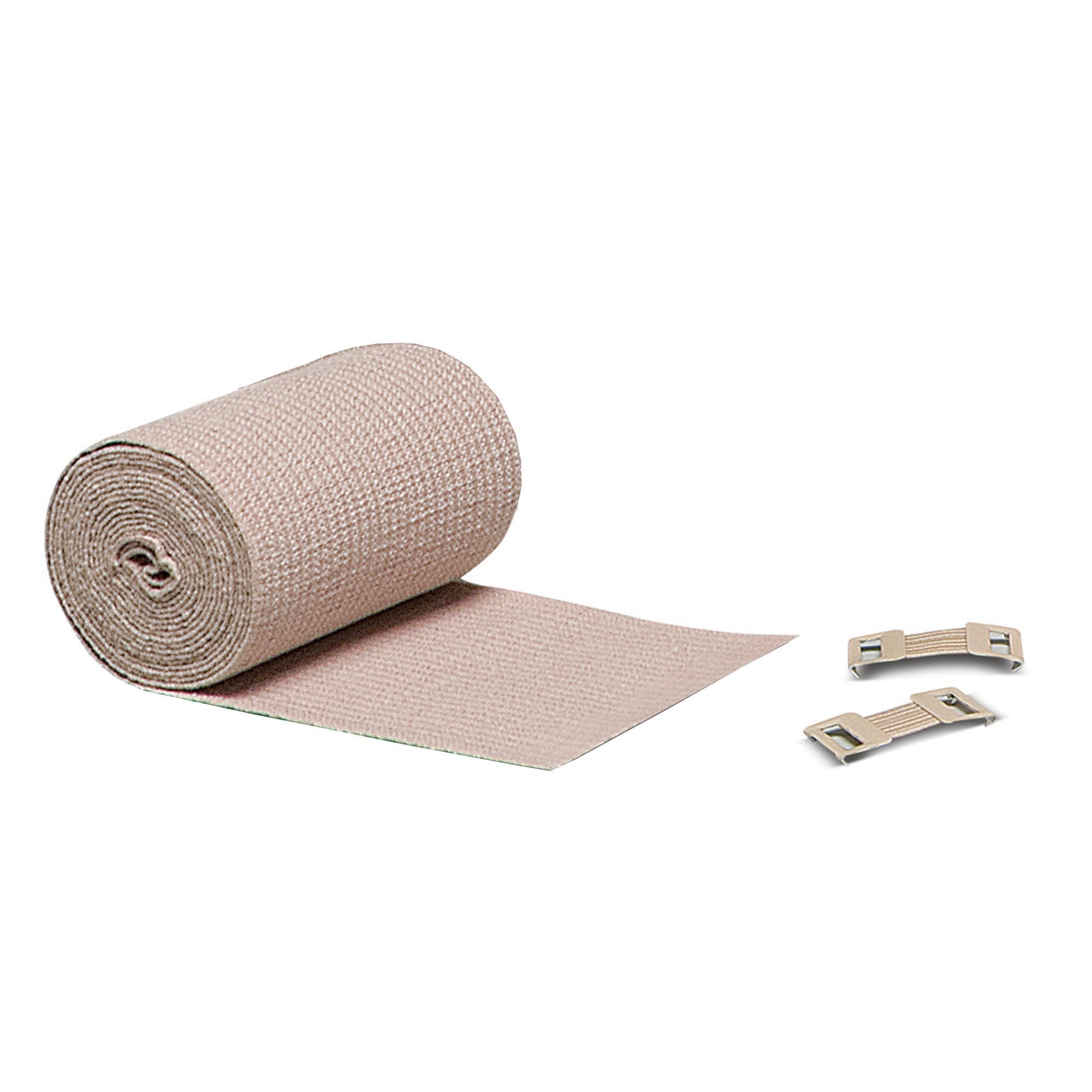 Elastic Bandage REB 4 Inch X 10 Yard Double Length Clip Detached Closure Tan NonSterile Standard Compression