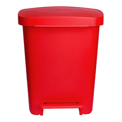Red Plastic Rectangular Trash Can Easy to Maintain