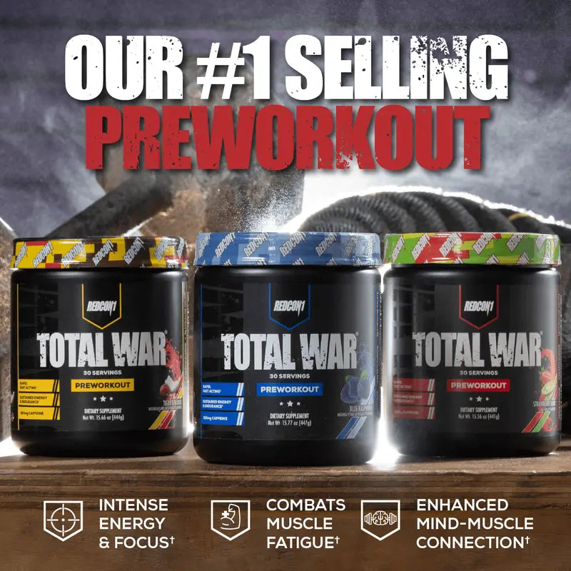 REDCON1, TOTAL WAR Preworkout, 320Mg Caffeine, 30 Servings