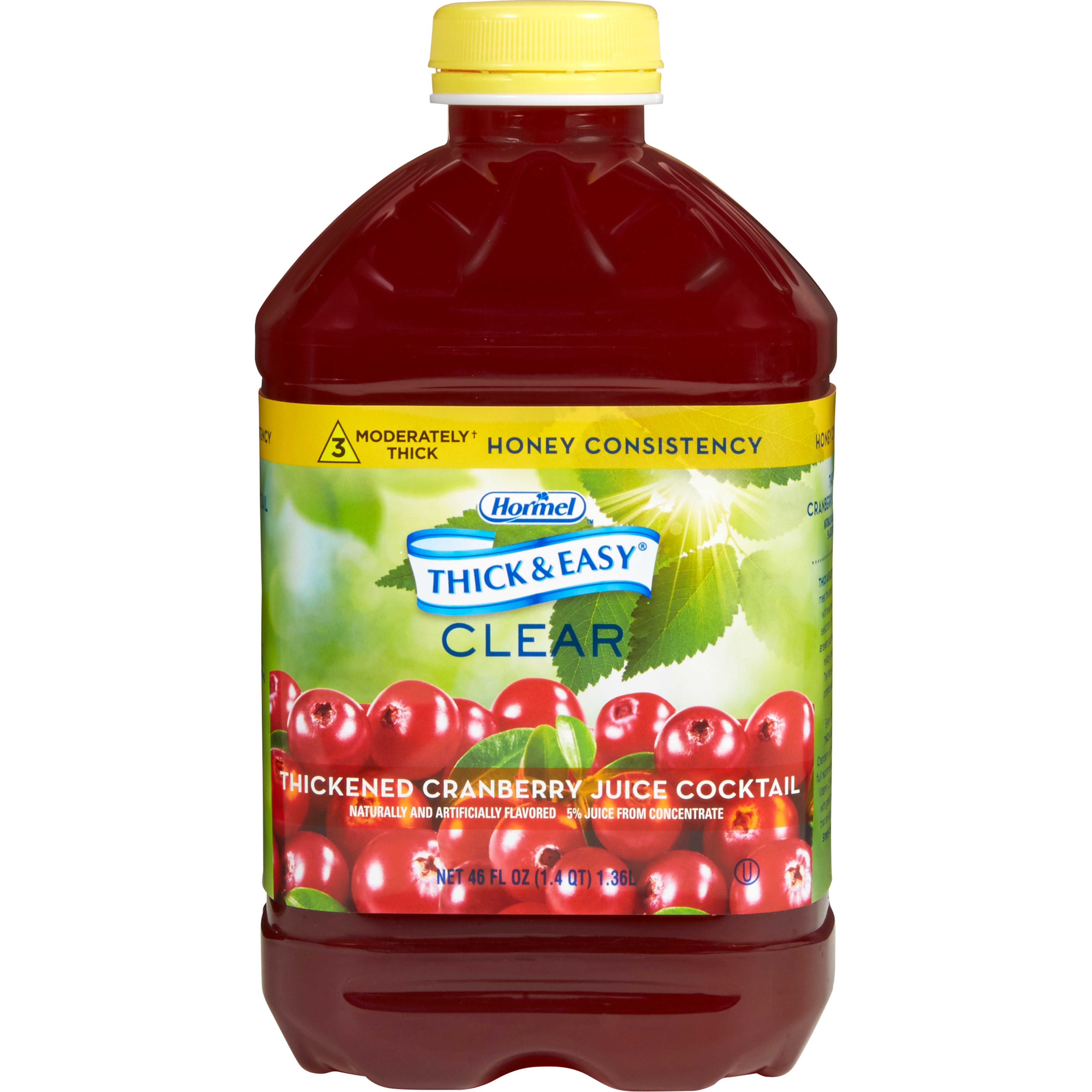 Thickened Beverage Thick & Easy® 46 oz. Bottle Cranberry Juice Cocktail Flavor Liquid IDDSI Level 3 Moderately Thick/Liquidized