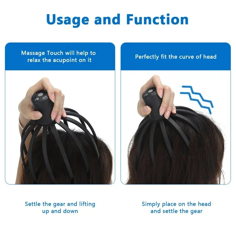 relieve tension stress with this electric head massager octopus scratcher perfect for deep relaxation fatigue relief