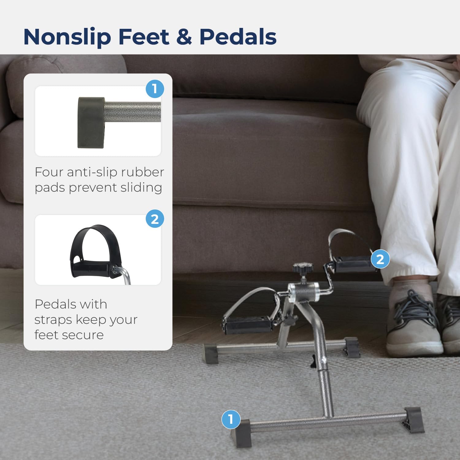 resistive pedal exerciser silver vein knocked down