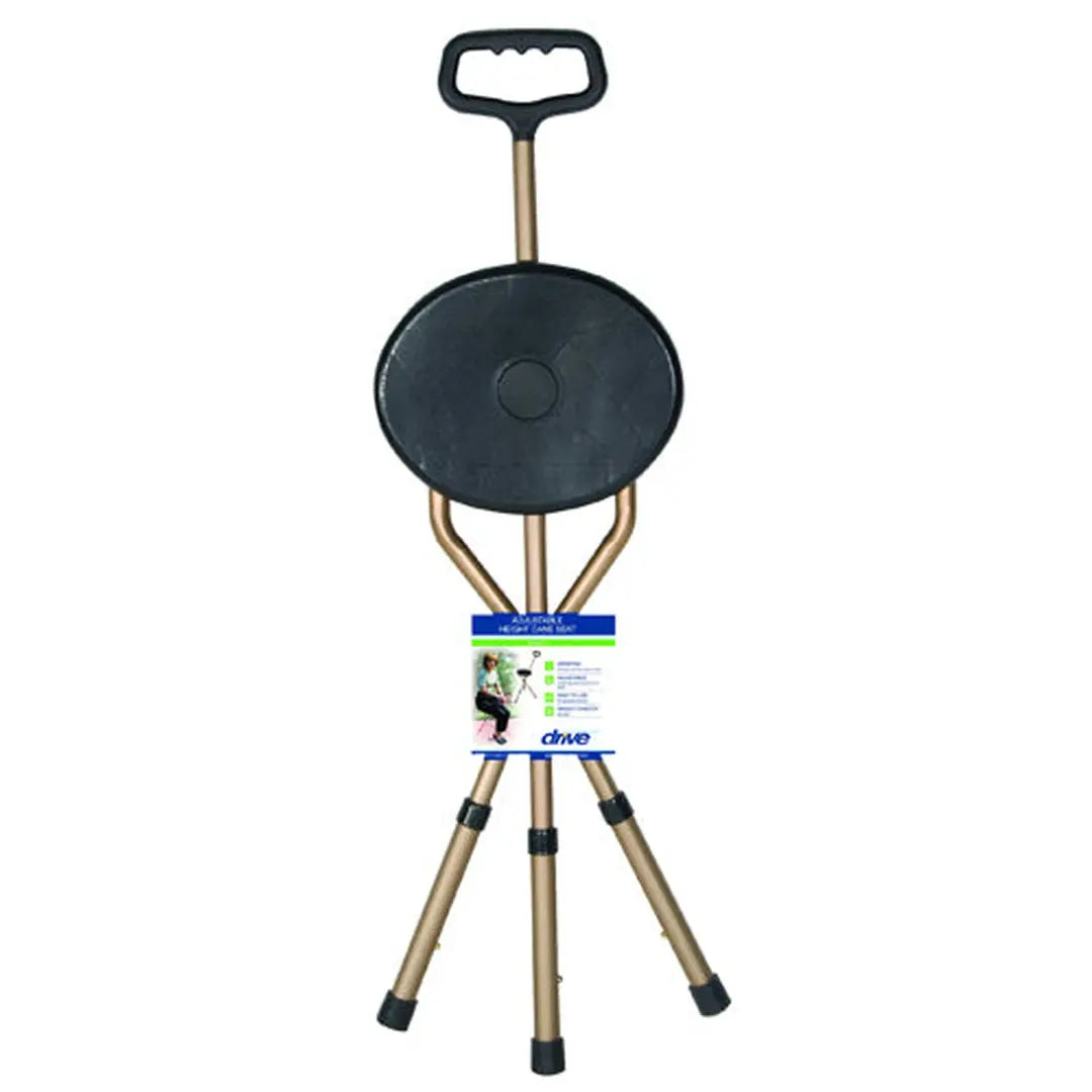 Cane Seat Adjustable W/nylon Handle  Bronze Folding