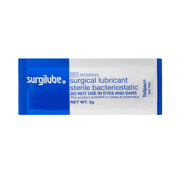 Lubricating Jelly - Carbomer free Surgilube 3 Gram Individual Packet Sterile, Packaging Type- Box