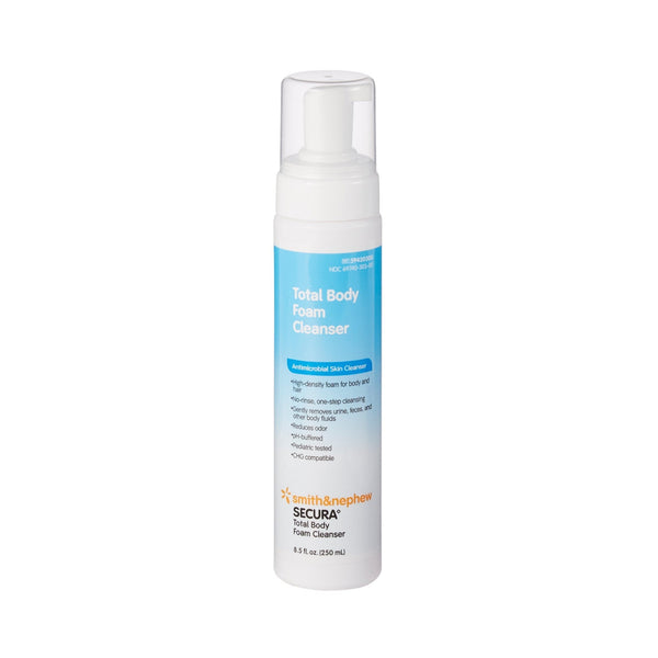 Rinse Free Antimicrobial Body Wash Secura Total Body Foaming 8.5 oz. Pump Bottle Scented