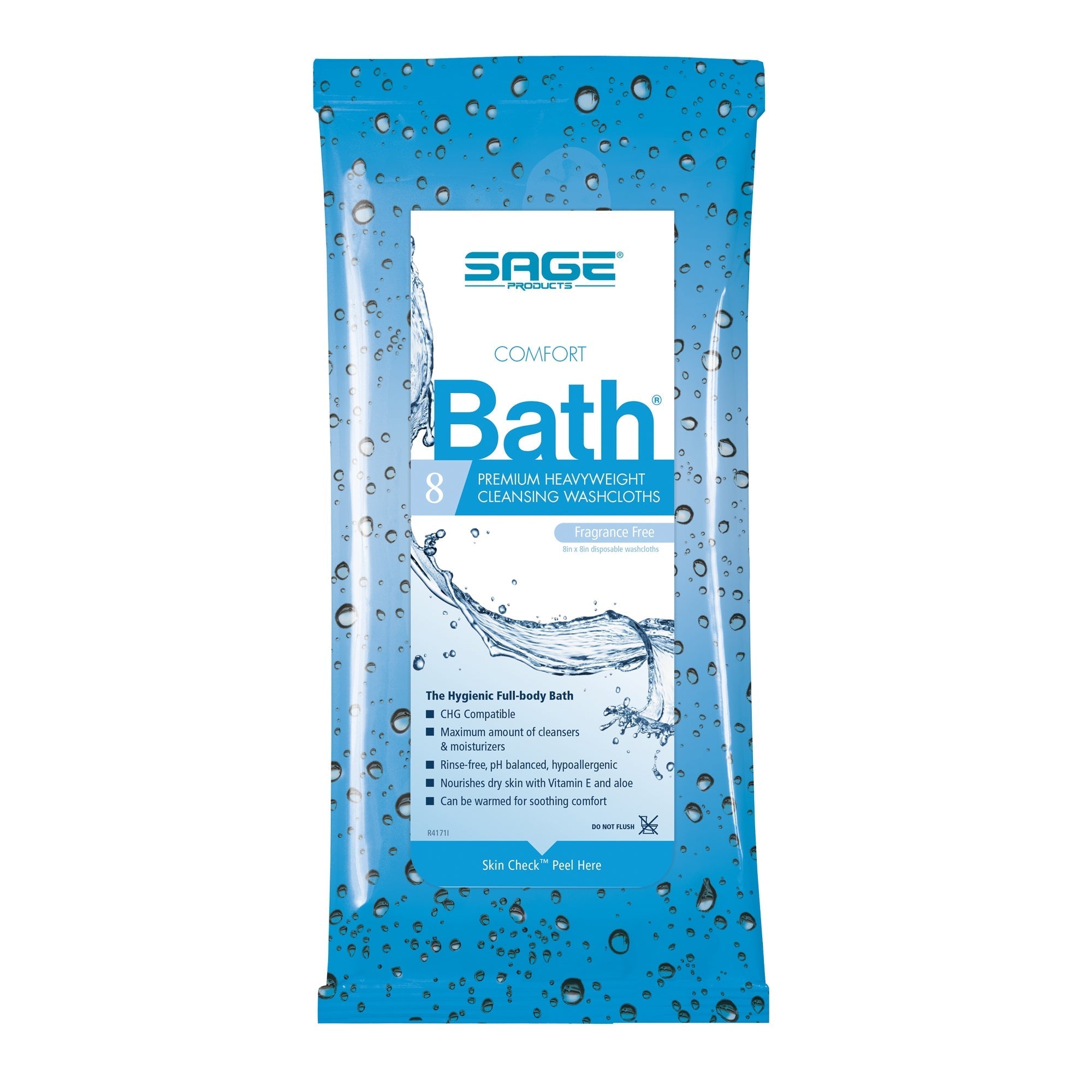 rinse free bath wipe comfort bath® soft pack unscented 8 count 7