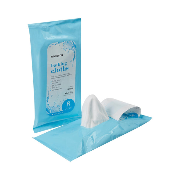Rinse Free Bath Wipe McKesson Soft Pack Scented 8 Count