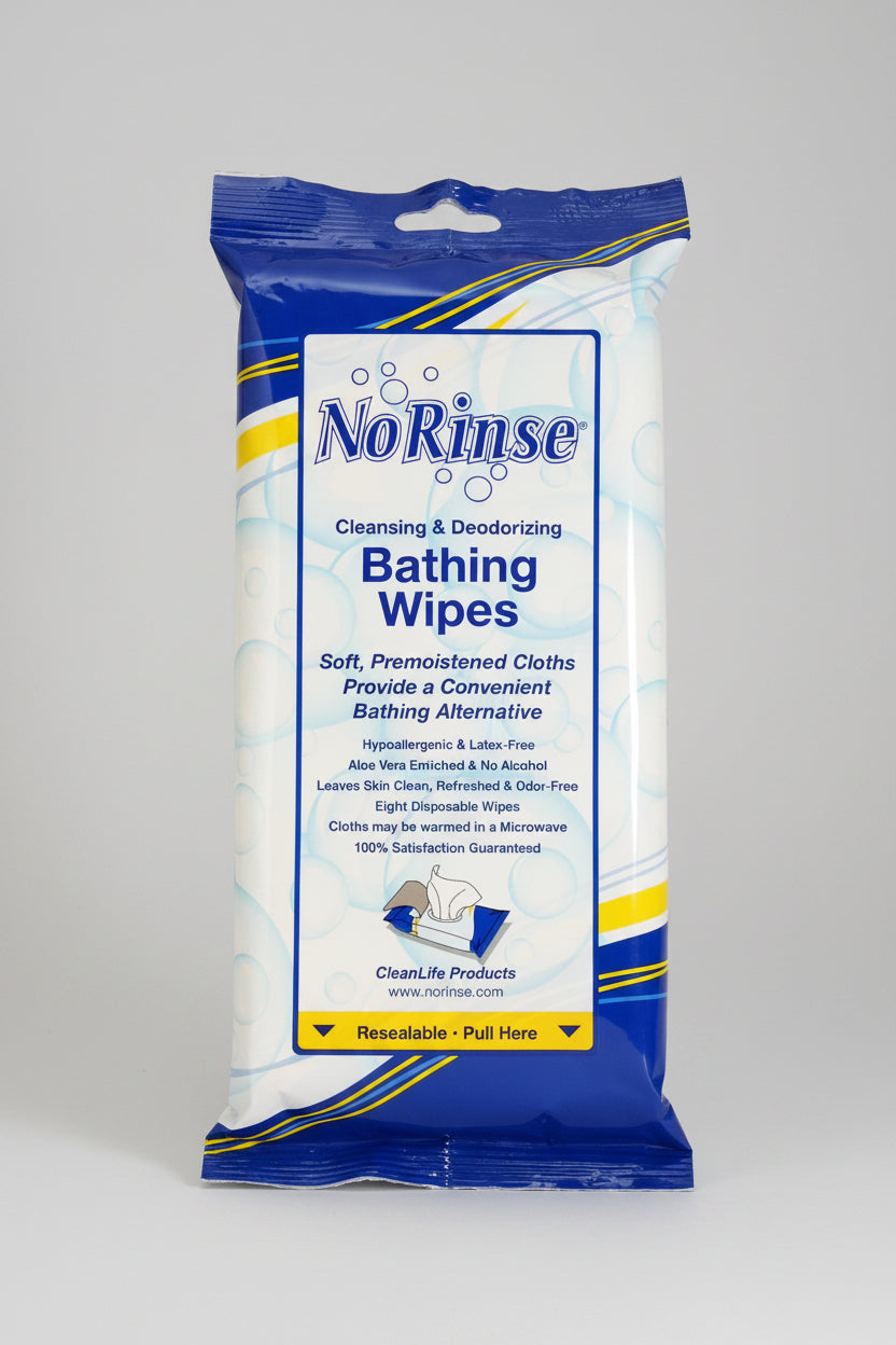 Rinse Free Bath Wipe No Rinse Soft Pack Scented 8 Count