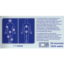 rinse free bathing glove wipe tena® proskin™ soft pack scented 5 count 3