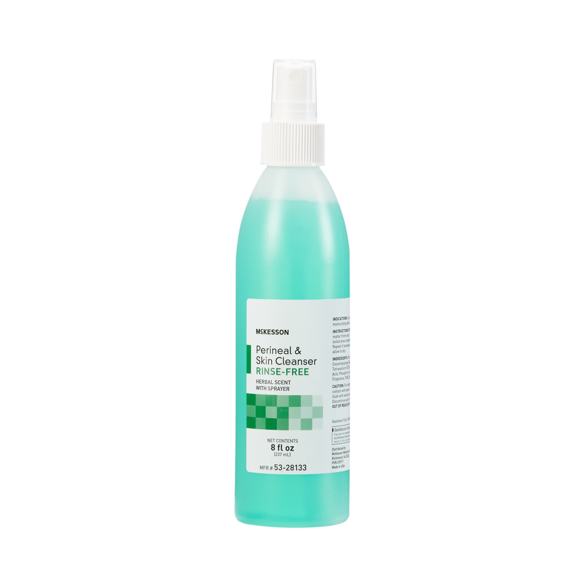 Rinse Free Perineal Wash McKesson Liquid 8 oz. Pump Bottle Herbal Scent