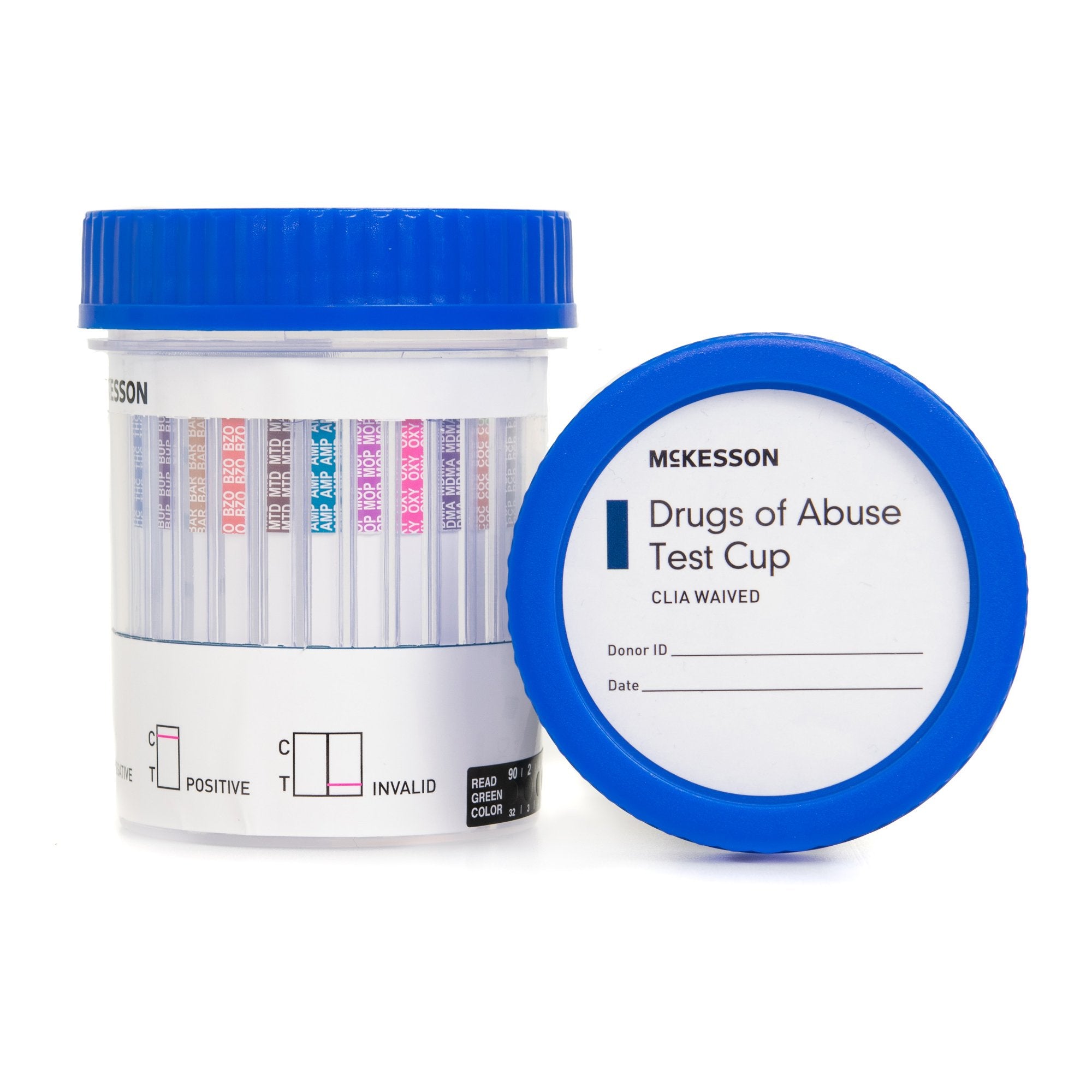 Drugs of Abuse Test Kit McKesson AMP, BAR, BUP, BZO, COC, mAMP/MET, MDMA, MOP300, MTD, OXY, PCP, THC (OX, pH, SG) 25 Tests CLIA Waived, Packaging Type- Case