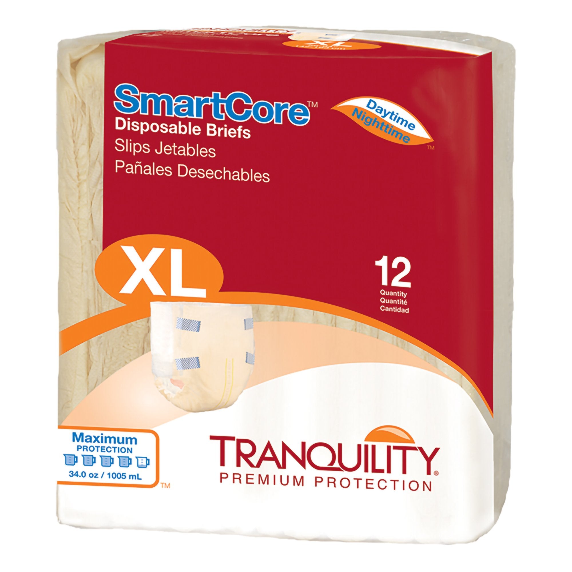 Unisex Adult Incontinence Brief Tranquility SmartCore X-Large Disposable Heavy Absorbency, Packaging Type- Case