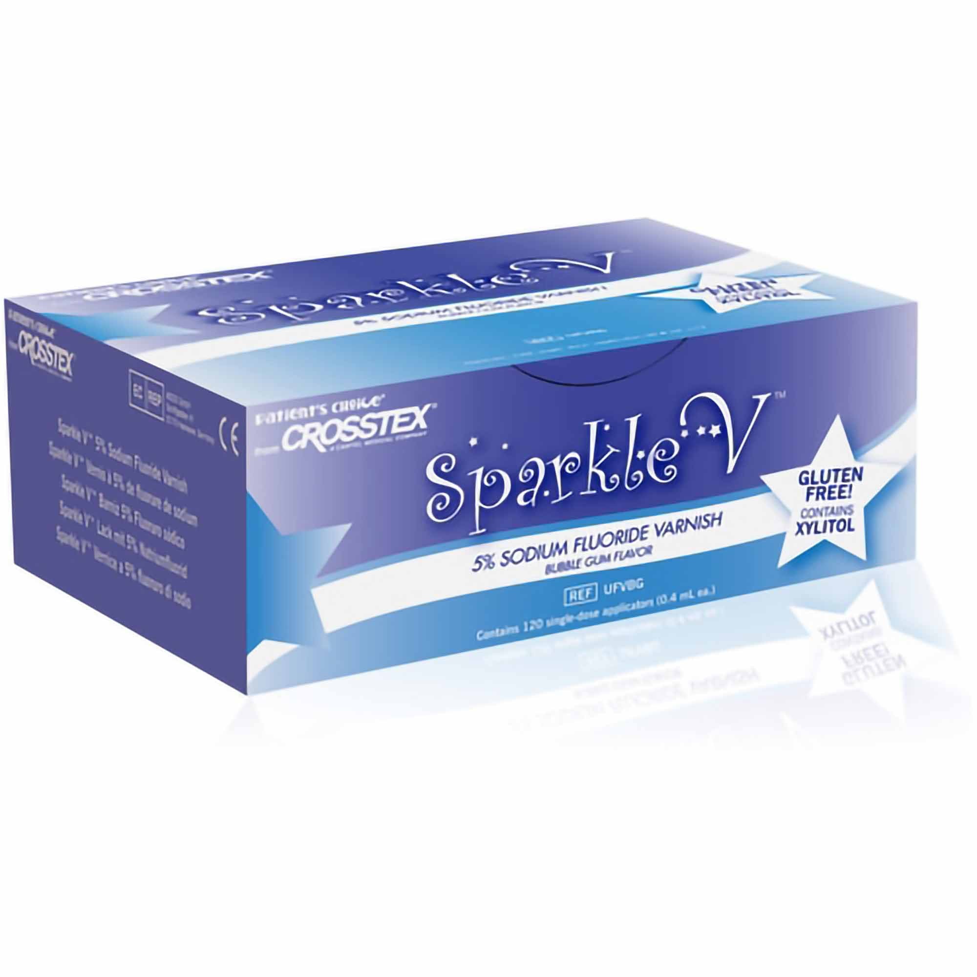 Sparkle V Fluoride Treatment 0.4 mL X 120 per Box Bubblegum Flavor, Packaging Type- Box