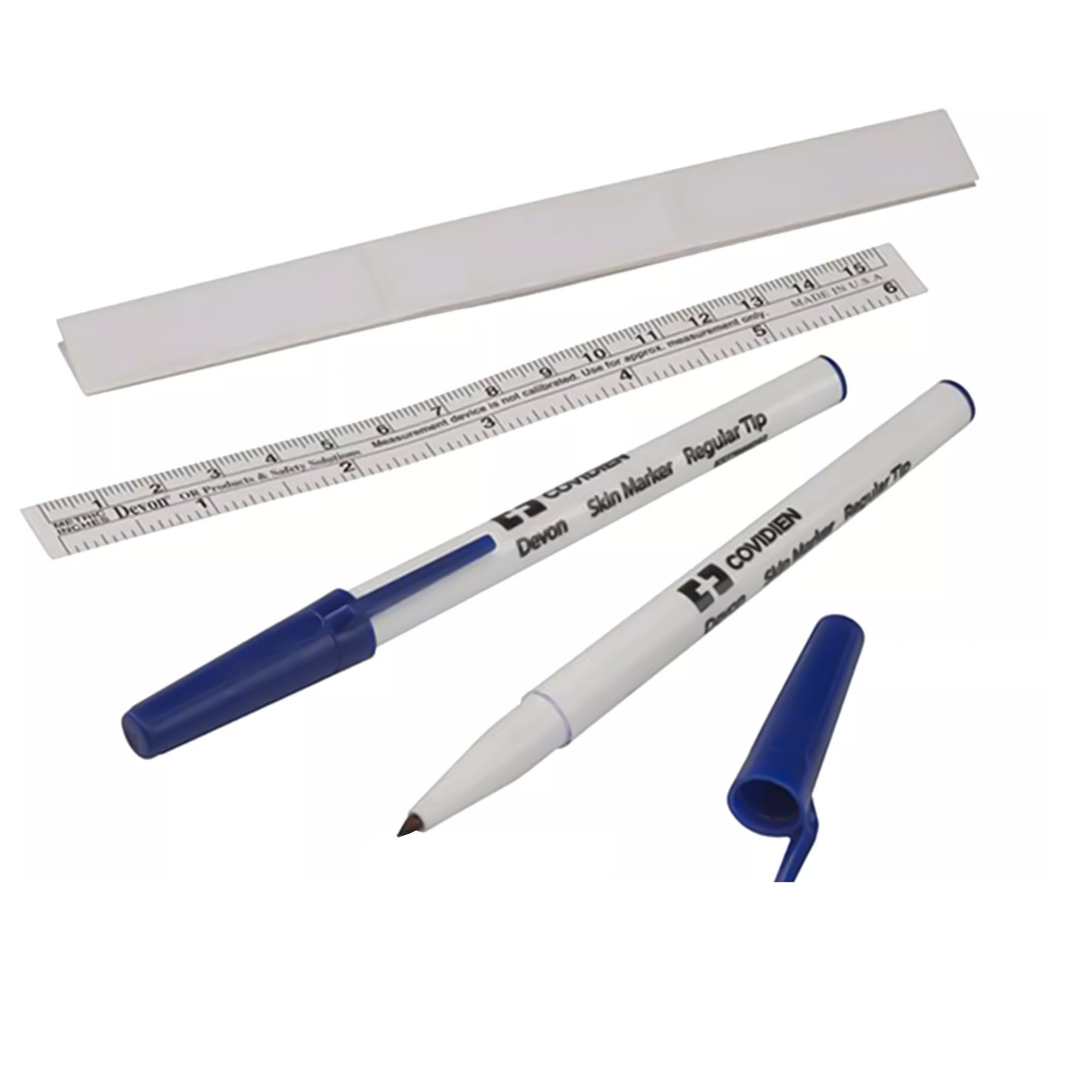 Skin Marker with Ruler Devon Gentian Violet Ink Sterile Full Size Fine Tip, Packaging Type- Box