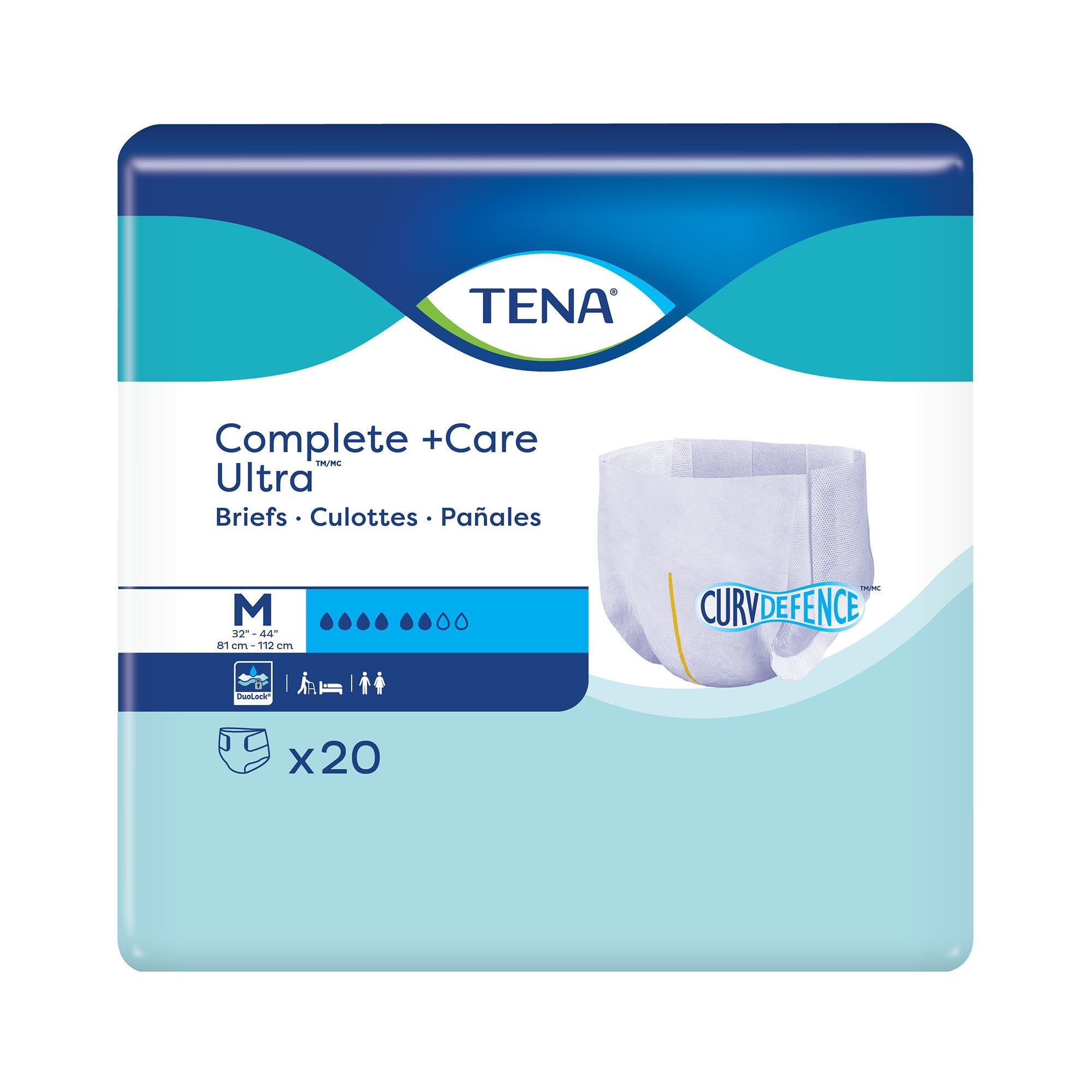 Unisex Adult Incontinence Brief TENA Complete + Care Ultra Medium Disposable Moderate Absorbency, Packaging Type- Case