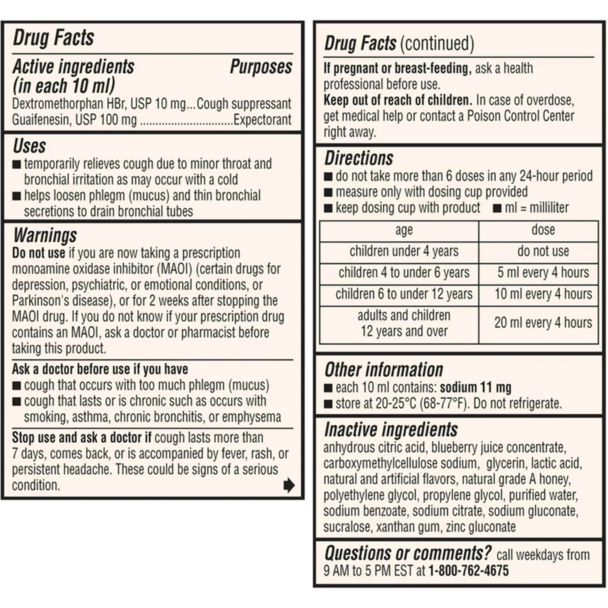 robitussin childrens honey cough chest congestion dm liquid 4 ounce bottle 0 cold and cough relief mk1230524ea