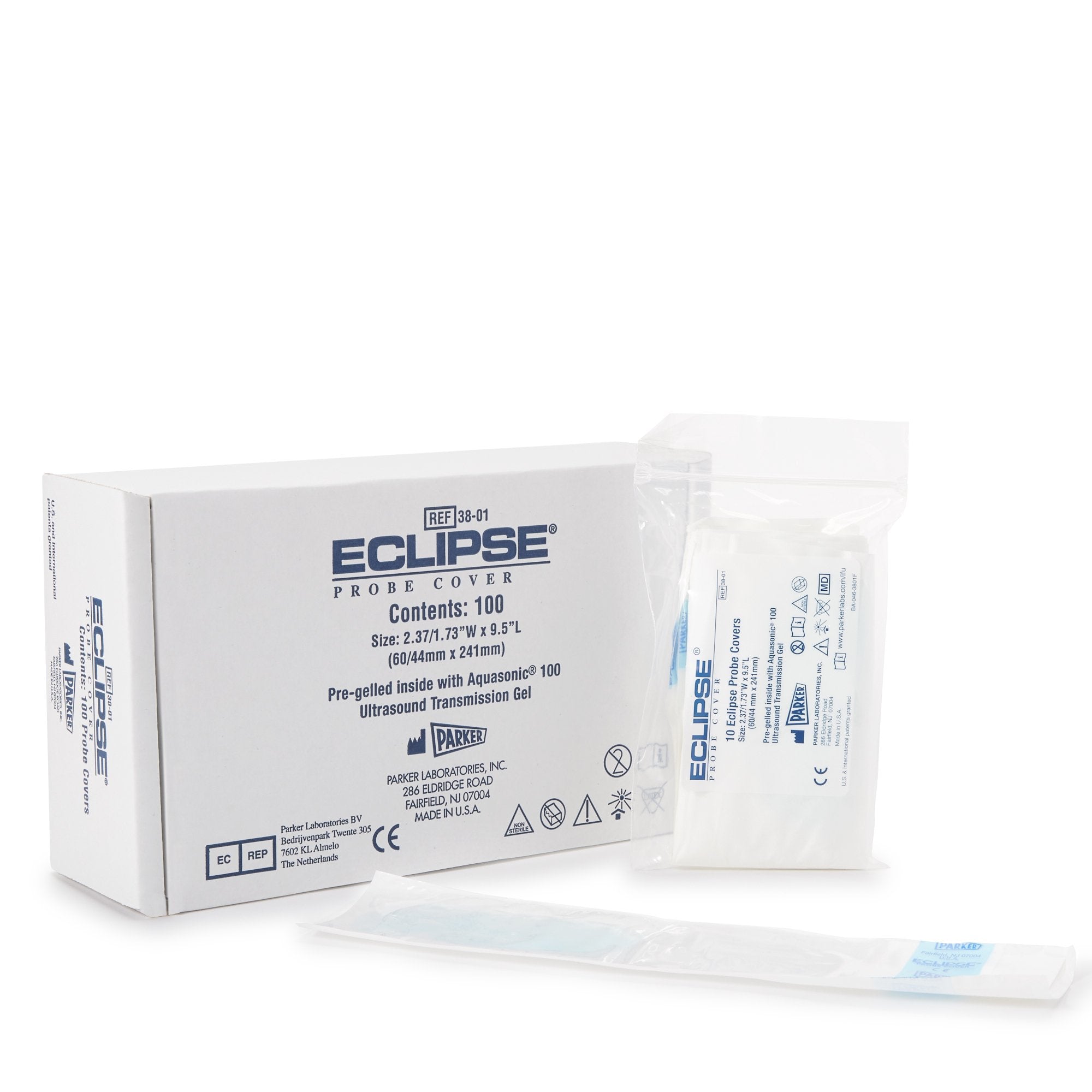 Ultrasound Probe Cover Eclipse® 2-1/2 Inch tapered to 1-3/4 X 9-1/2 Inch Polyisoprene NonSterile Tapered