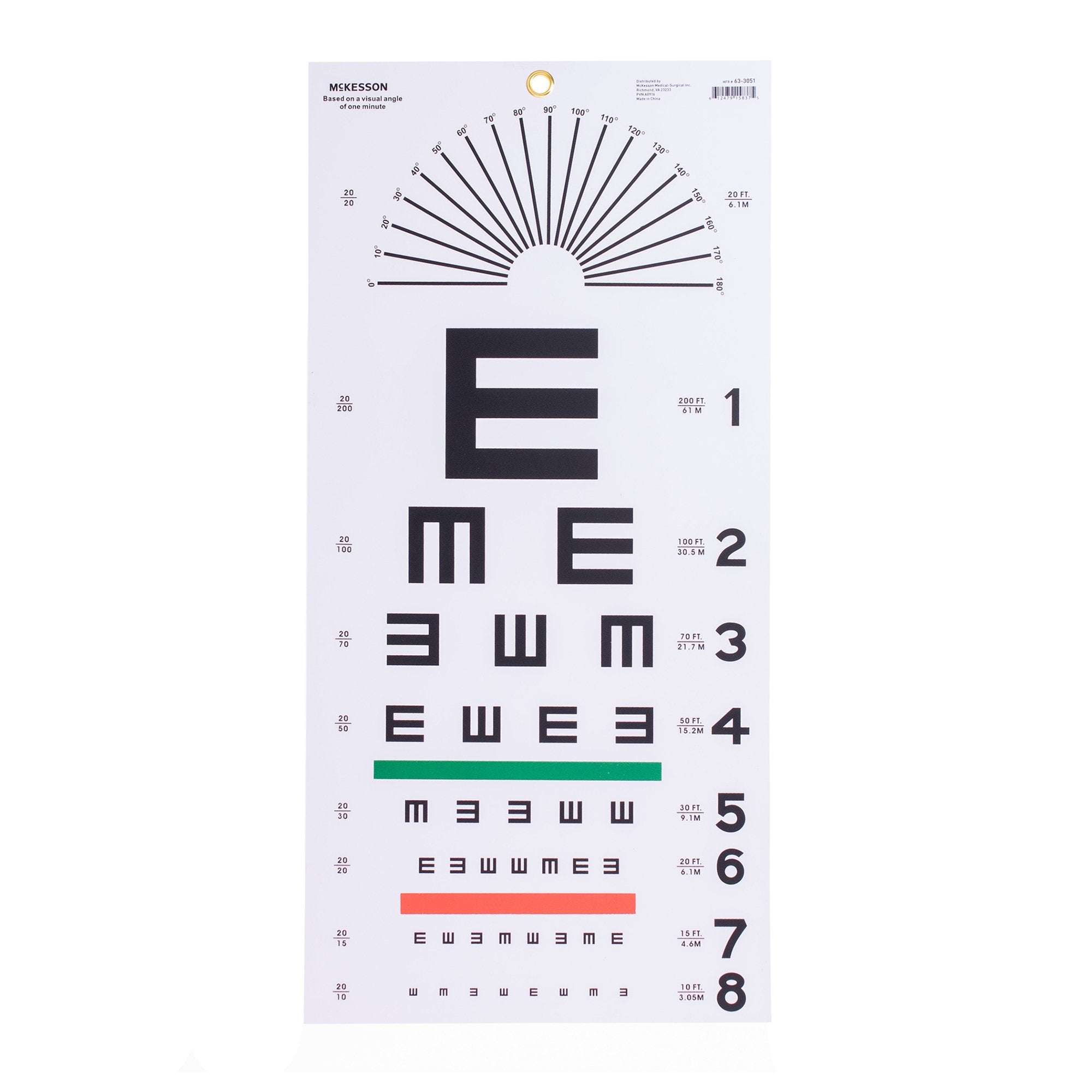 Eye Chart McKesson 20 Foot Distance Acuity Test