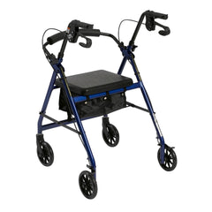 Rollator 4 wheel With Pouch & Padded Seat Blue   Drive   All Care Store