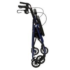 Rollator 4 wheel With Pouch & Padded Seat Blue   Drive   All Care Store