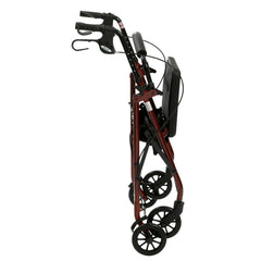 Rollator 4 wheel With Pouch & Padded Seat  Red   Drive   All Care Store 